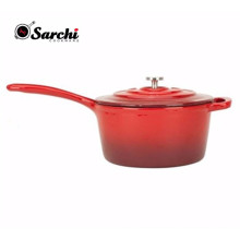 Sauce coulée en fonte émaillée Pan avec couvercle